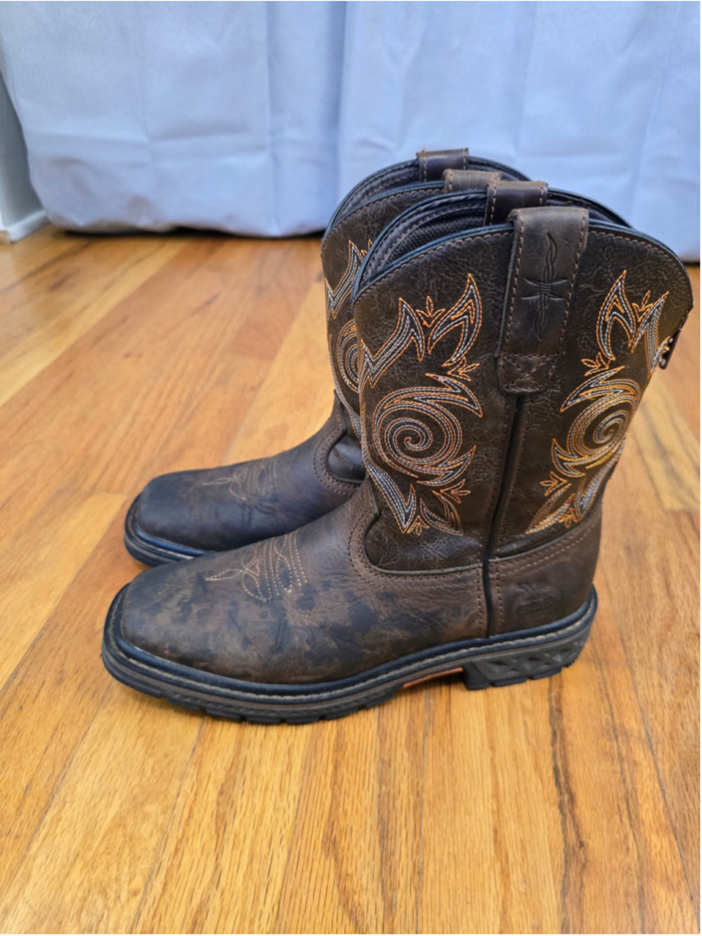 Boys Georgia Boot Western Cowboy Boots Brown Size 5 Big Boy